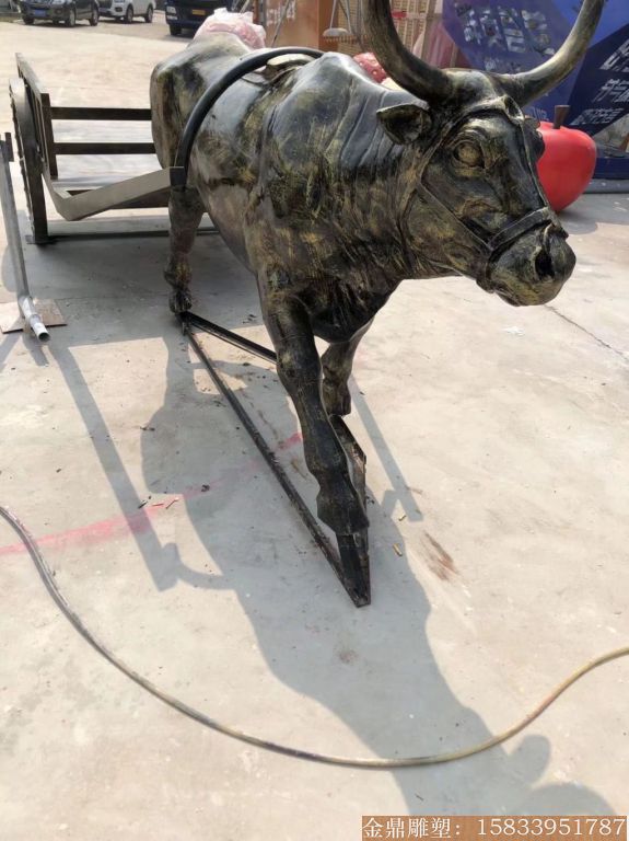 农耕文化玻璃钢仿铜人物雕塑 广东清远市案例1